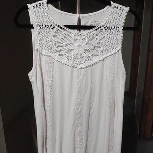 Torrid Super Soft White Crochet Tunic Tank